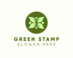 Green Leaf Flower logo design