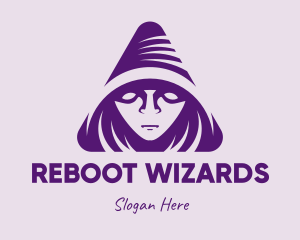 Violet Triangular Wizard logo design