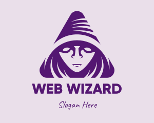 Violet Triangular Wizard logo design