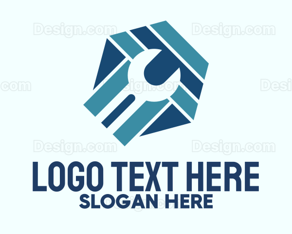 Hexagon Wrench Mechanic Logo