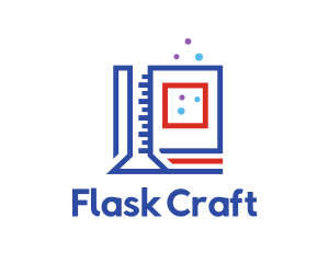 Book Laboratory Flask logo design