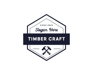 Woodwork Carpentry Badge logo design