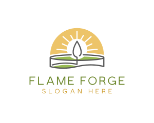 Bright Candle Flame logo design