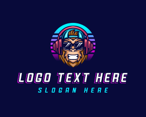 Disc Jockey Monkey Musician logo