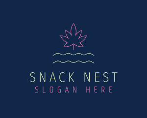 Neon Weed Leaf logo design