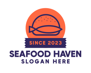 Seafood Fish Burger logo design