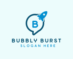 Rocket Speech Bubble  logo design