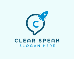 Rocket Speech Bubble  logo design