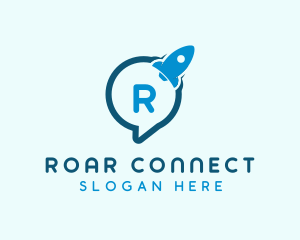 Rocket Speech Bubble  logo design