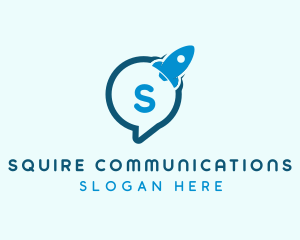 Rocket Speech Bubble  logo design