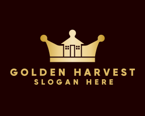 Golden House Crown logo design