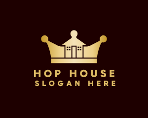 Golden House Crown logo design