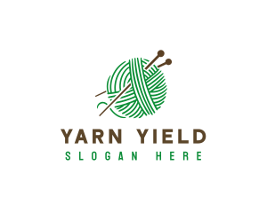 Yarn Knitting Needle logo design