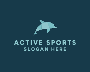 Aquatic Dolphin Origami logo