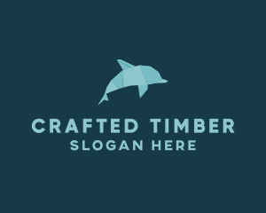 Aquatic Dolphin Origami logo design