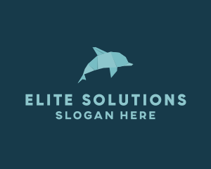 Aquatic Dolphin Origami logo