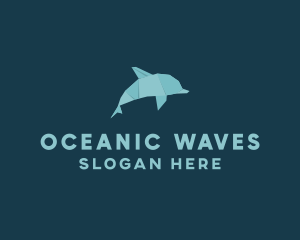 Aquatic Dolphin Origami logo