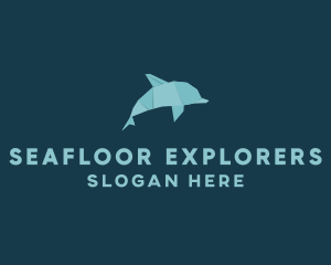 Aquatic Dolphin Origami logo