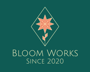 Stained Glass Flower logo design