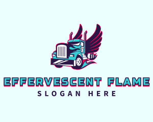 Flaming Truck Wings logo design