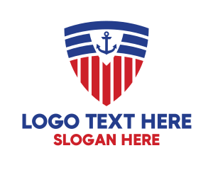 Shield - Stripe Anchor Shield logo design