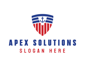 Stripe Anchor Shield logo design