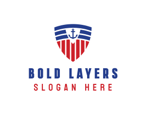 Stripe Anchor Shield logo design