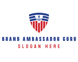 Stripe Anchor Shield logo design