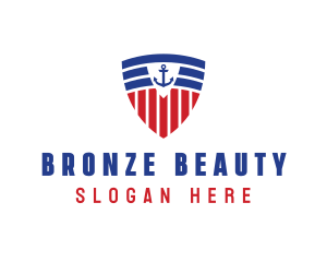 Stripe Anchor Shield logo design