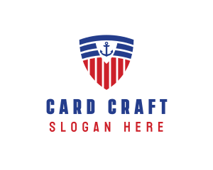 Stripe Anchor Shield logo design