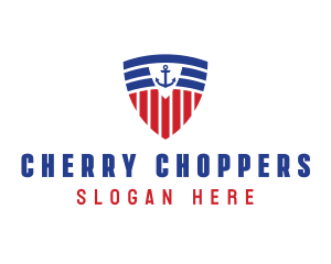 Stripe Anchor Shield logo design