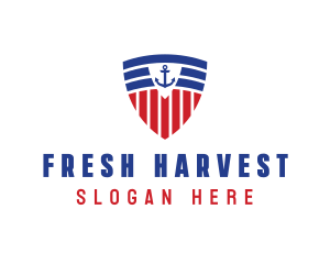 Stripe Anchor Shield logo design