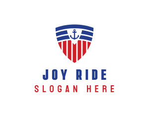 Stripe Anchor Shield logo design