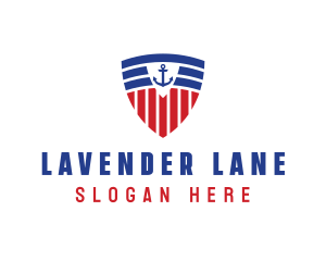 Stripe Anchor Shield logo design