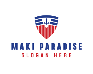 Stripe Anchor Shield logo design