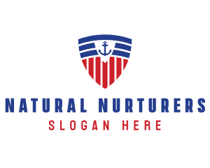 Stripe Anchor Shield logo design