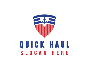 Stripe Anchor Shield logo design