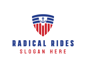 Stripe Anchor Shield logo design