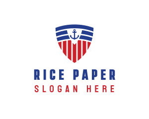 Stripe Anchor Shield logo design