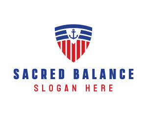 Stripe Anchor Shield logo design