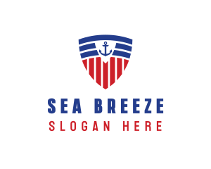 Stripe Anchor Shield logo design