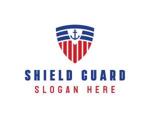 Stripe Anchor Shield logo design