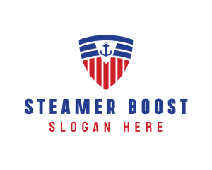 Stripe Anchor Shield logo design