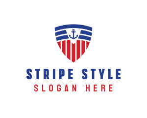 Stripe Anchor Shield logo design