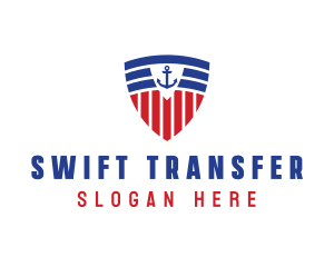 Stripe Anchor Shield logo design