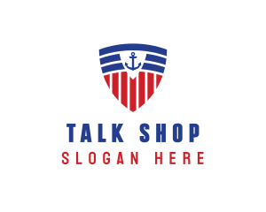 Stripe Anchor Shield logo design