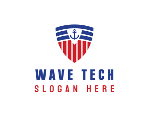 Stripe Anchor Shield logo design