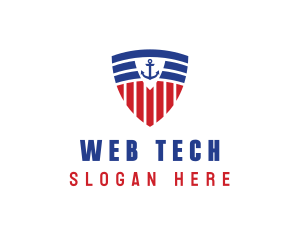 Stripe Anchor Shield logo design