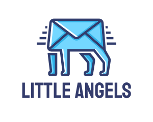 Blue Envelope Walking Logo