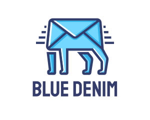 Blue Envelope Walking logo design